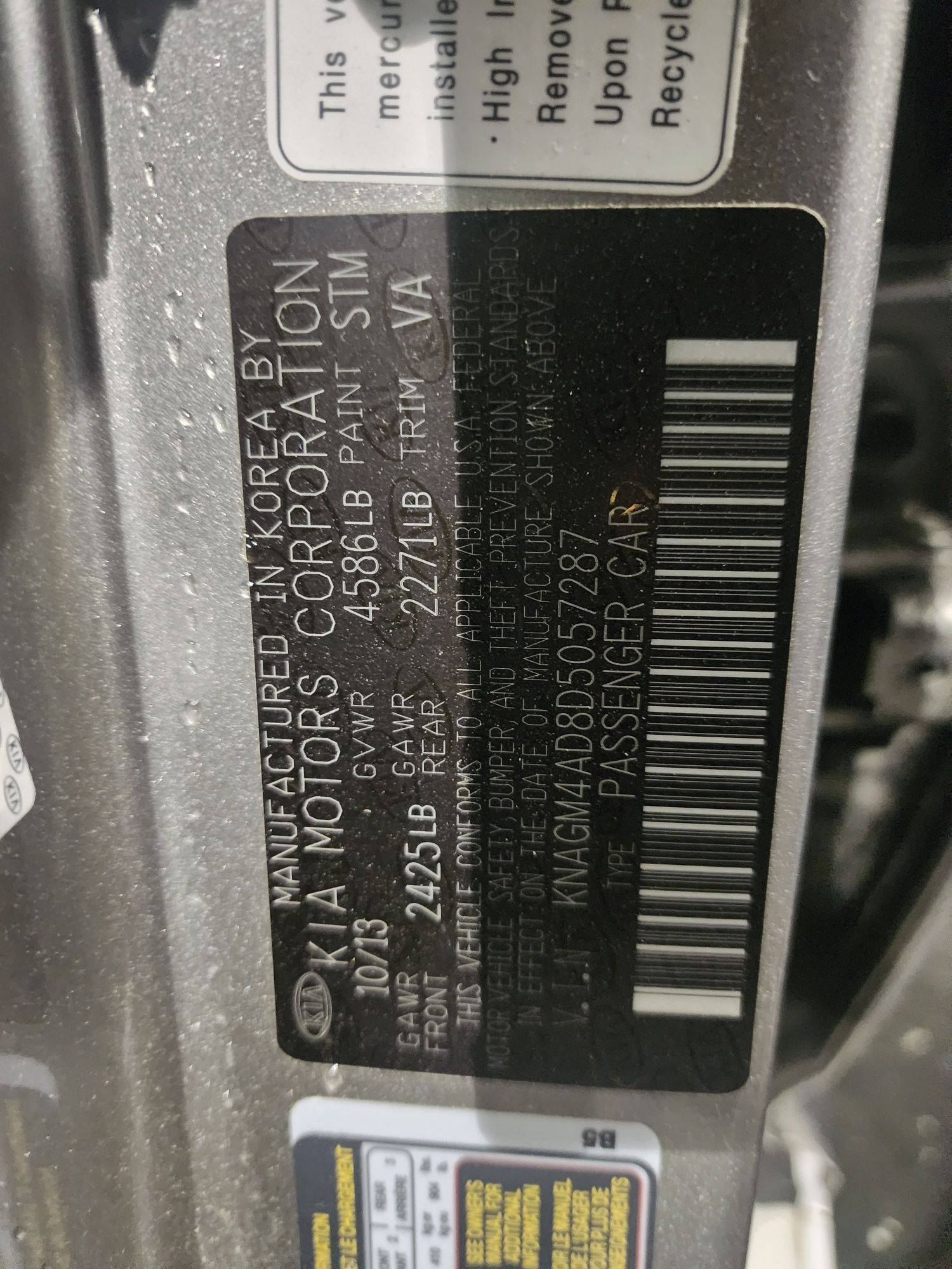 2013 KIA OPTIMA — 184864 Miles — Lot 37635527 - Marhaba Auctions Used Cars - Image 11
