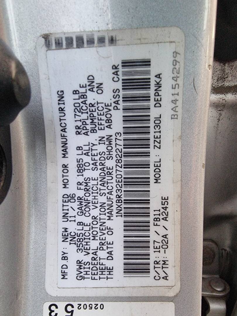 2007 TOYOTA COROLLA — 299999 Miles — Lot 215487 — Ind. 12 - Marhaba Auctions Used Cars - Image 9