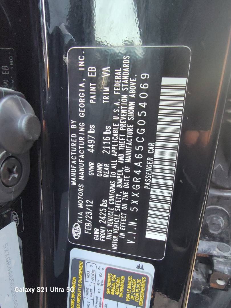 2012 KIA OPTIMA — 272409 Miles — Lot 054069 — Main - Marhaba Auctions Used Cars - Image 11