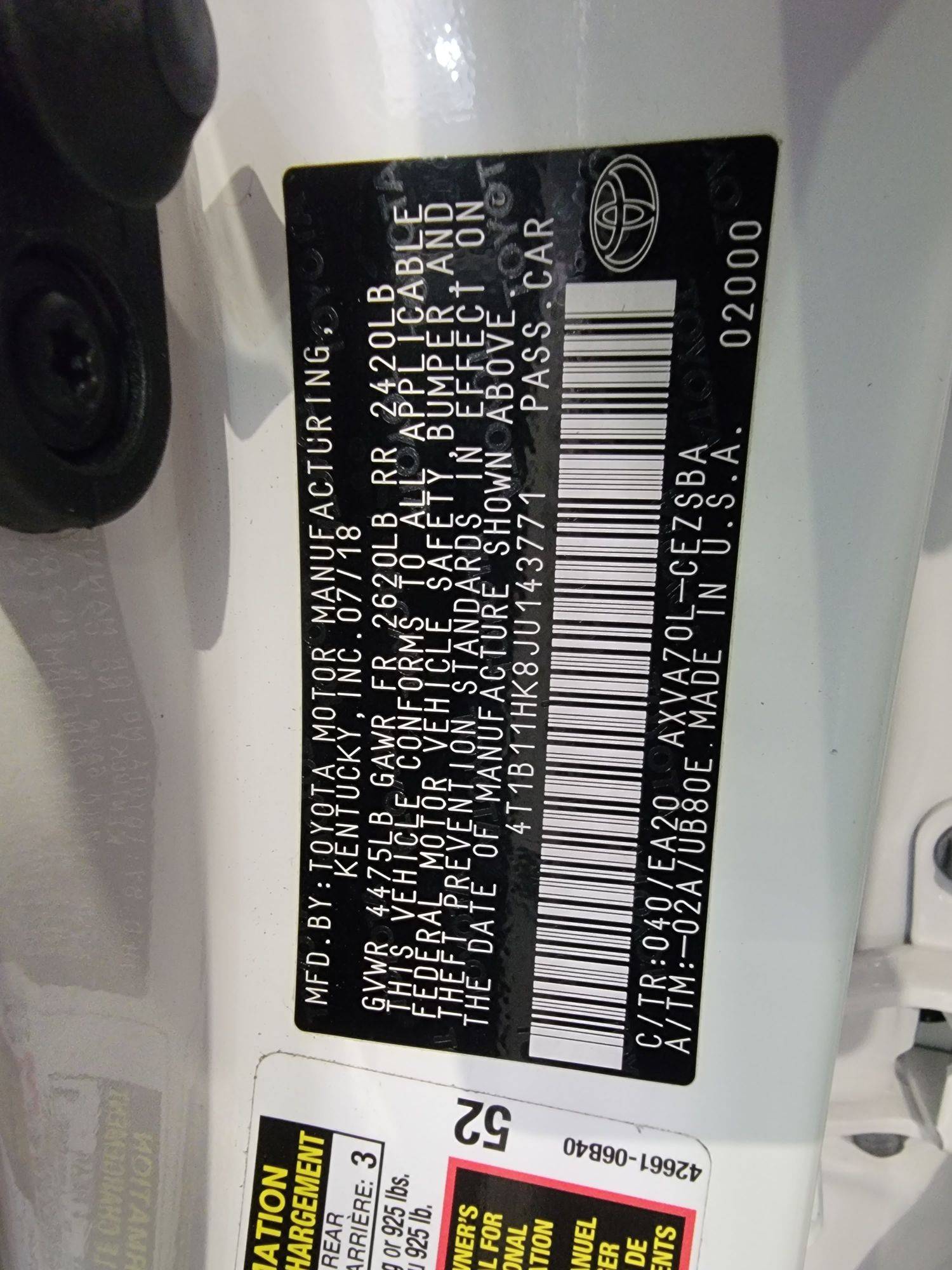 TOYOTA CAMRY 2018 - Marhaba Auction Used Cars - Image 9