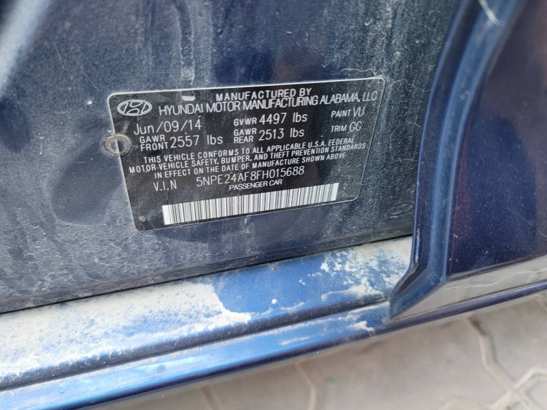 2015 HYUNDAI SONATA — 137662 Miles — Lot H015688 - Marhaba Auctions Used Cars - Image 10