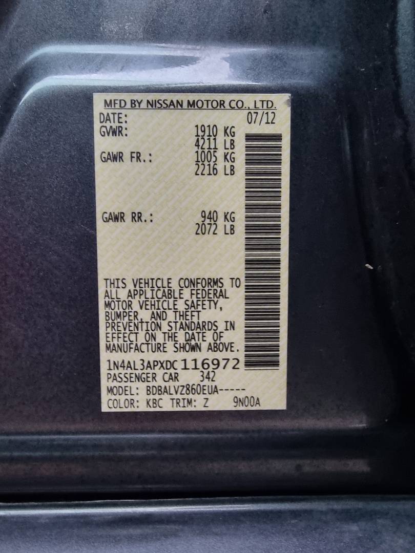 2013 NISSAN ALTIMA — 158323 Miles — Lot 40746129 — Main - Marhaba Auctions Used Cars - Image 10