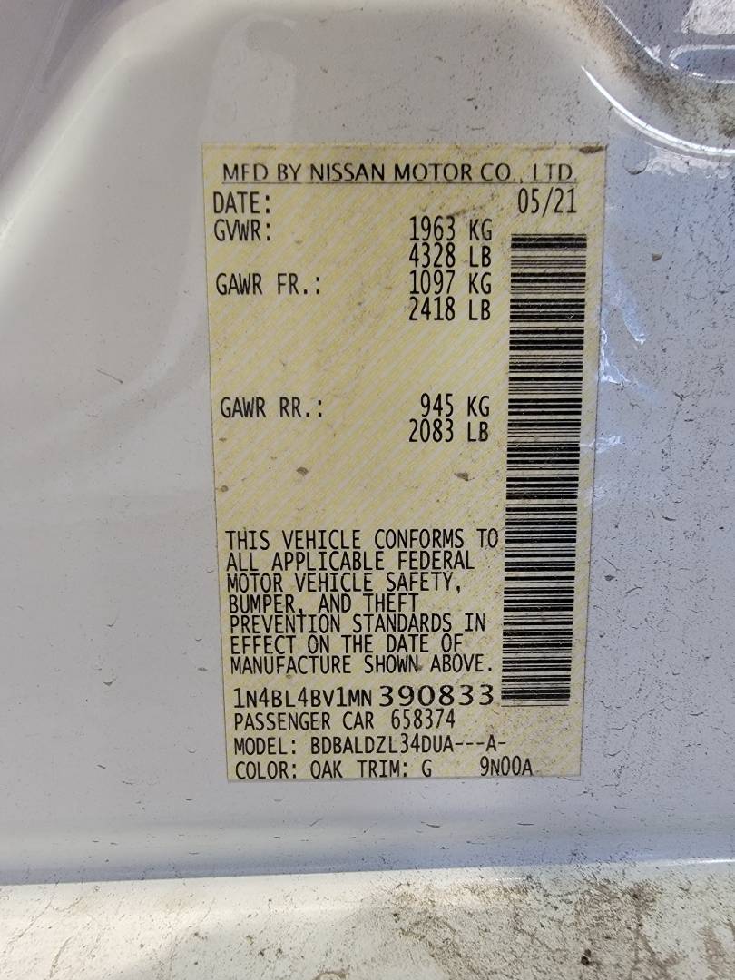 2021 NISSAN ALTIMA — 58868 Miles — Lot 390833 — Main - Marhaba Auctions Used Cars - Image 9