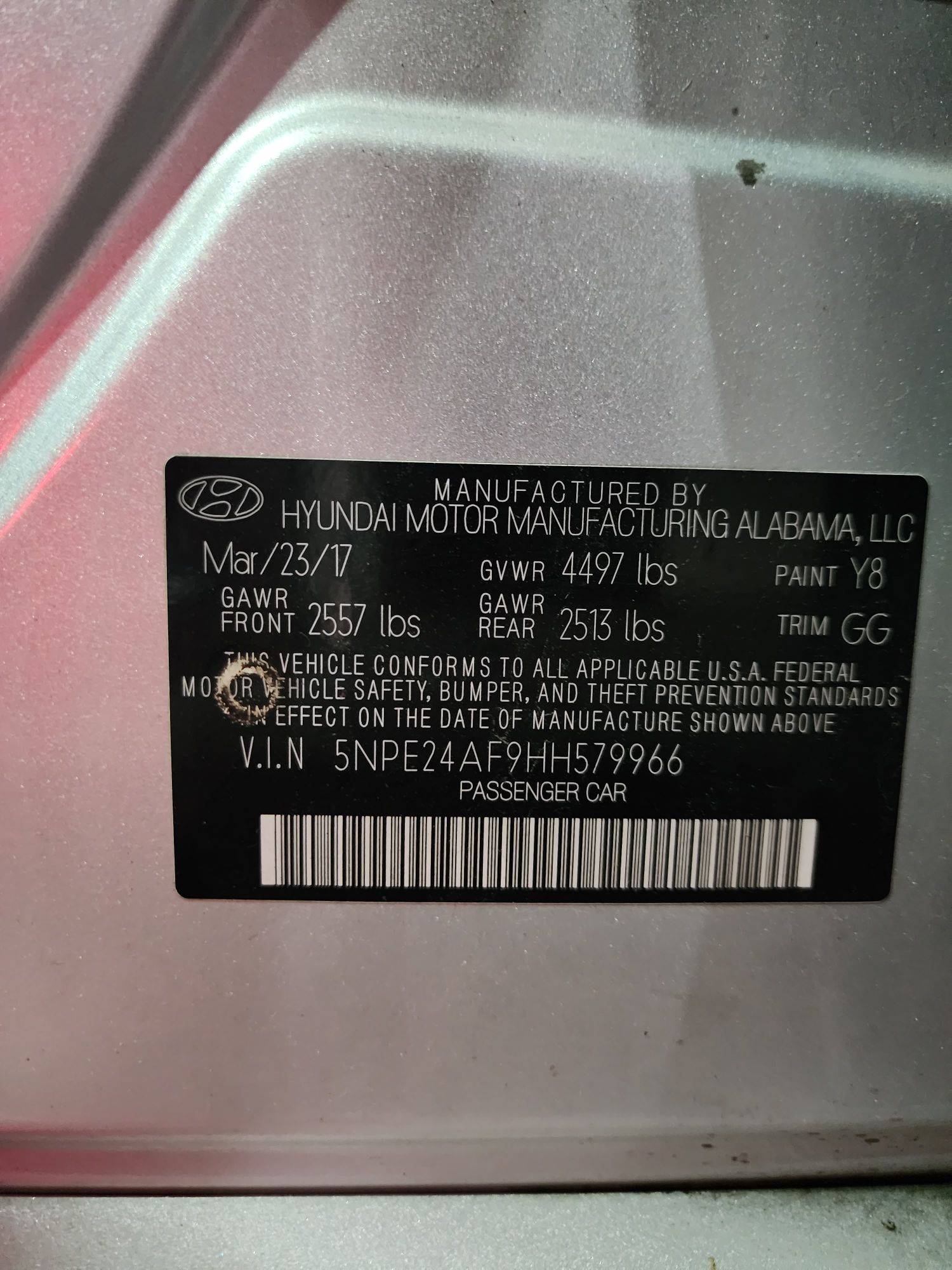 2017 HYUNDAI SONATA — 163098 Miles — Lot HH579966 — Ind. 12 - Marhaba Auctions Used Cars - Image 10