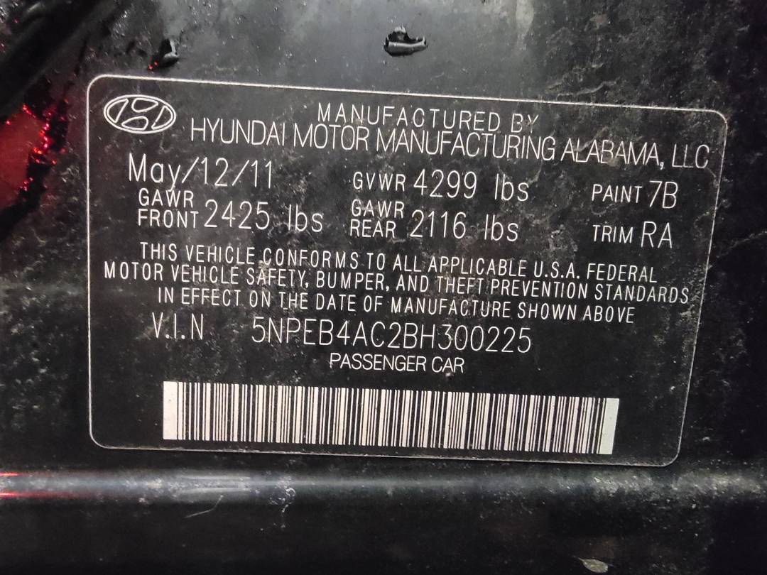 2011 HYUNDAI SONATA — 148381 Miles — Lot H300225 - Marhaba Auctions Used Cars - Image 9
