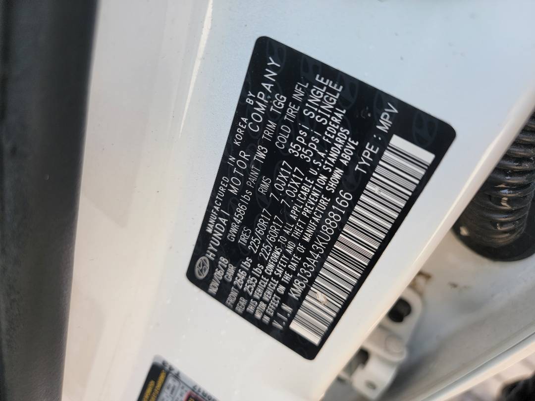2019 HYUNDAI TUCSON — 86626 Miles — Lot KU888166 — Main - Marhaba Auctions Used Cars - Image 9