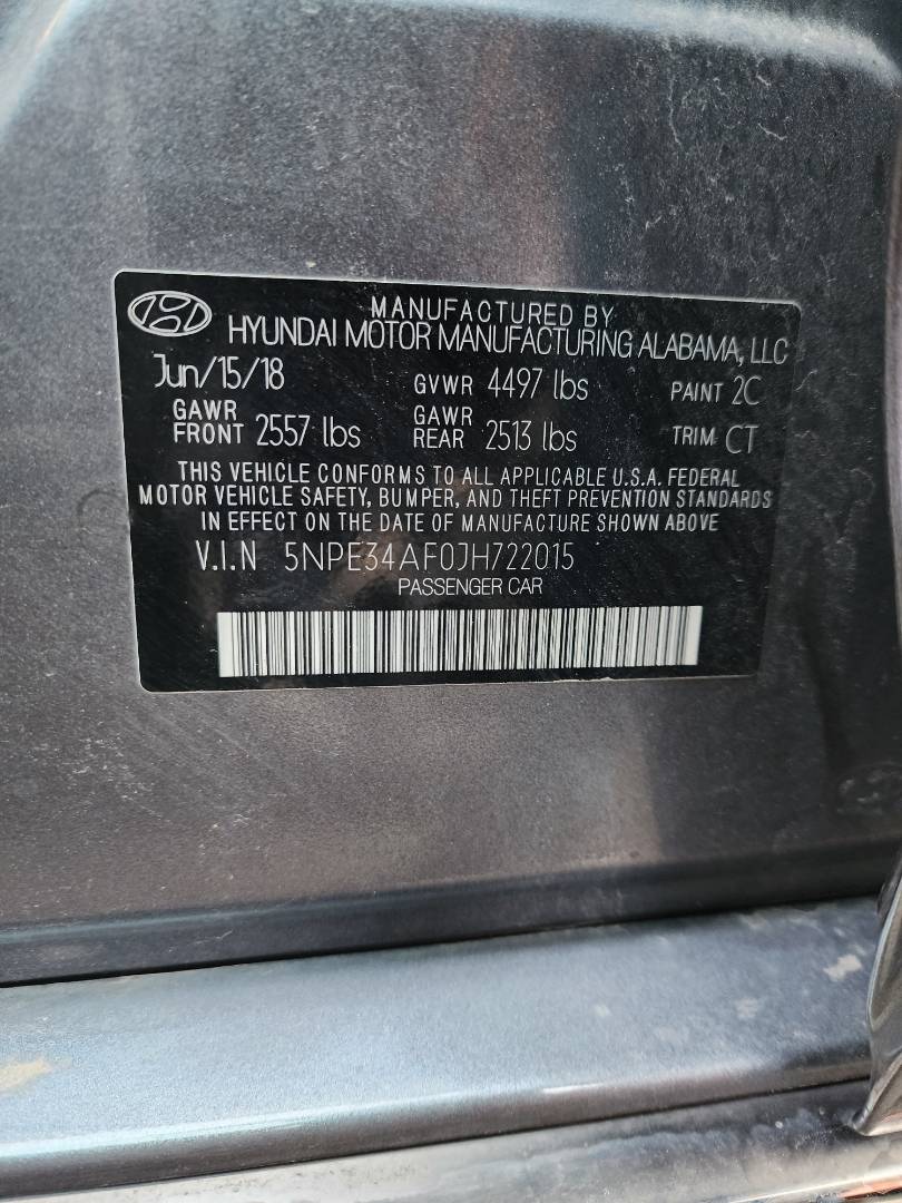2018 HYUNDAI SONATA — 88845 Miles — Lot 74349623 - Marhaba Auctions Used Cars - Image 3