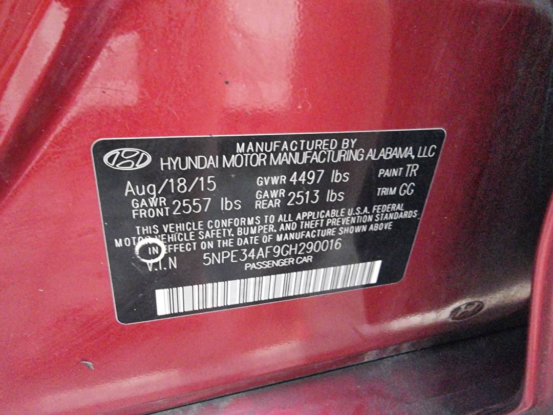 HYUNDAI SONATA SPORT 2016 - Marhaba Auction Used Cars - Image 8