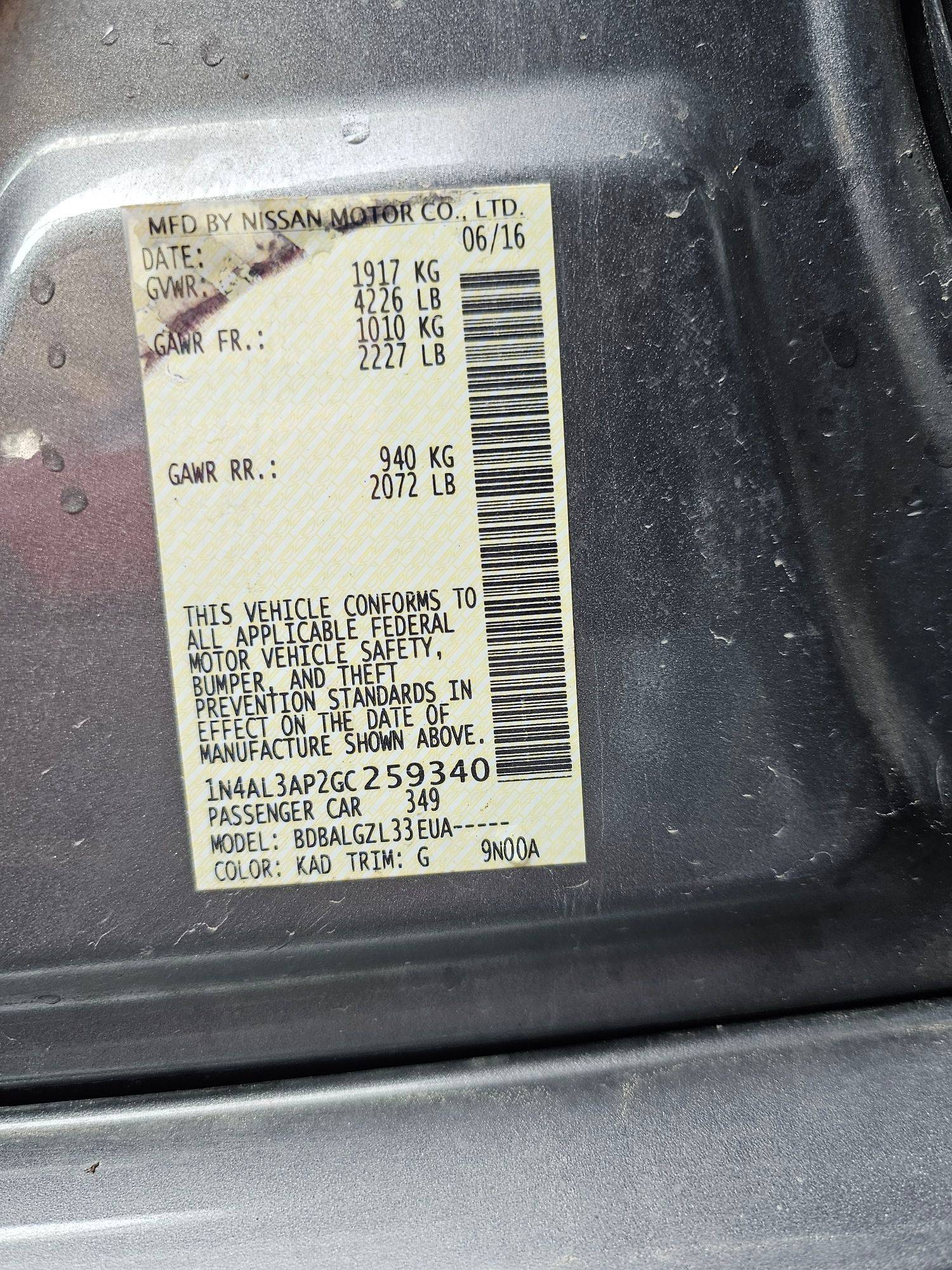 2016 NISSAN ALTIMA — 211126 Miles — Lot GC259340 — Souq - Marhaba Auctions Used Cars - Image 18