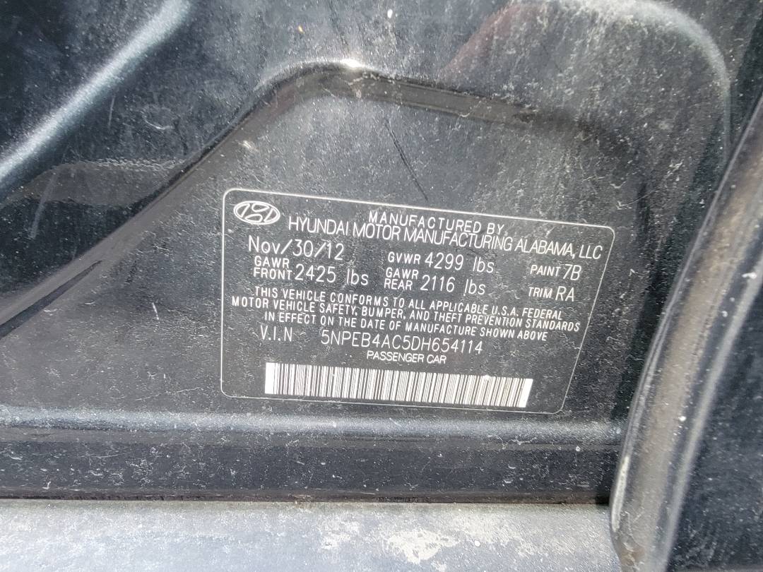 2013 HYUNDAI SONATA — 137559 Miles — Lot H654114 - Marhaba Auctions Used Cars - Image 9