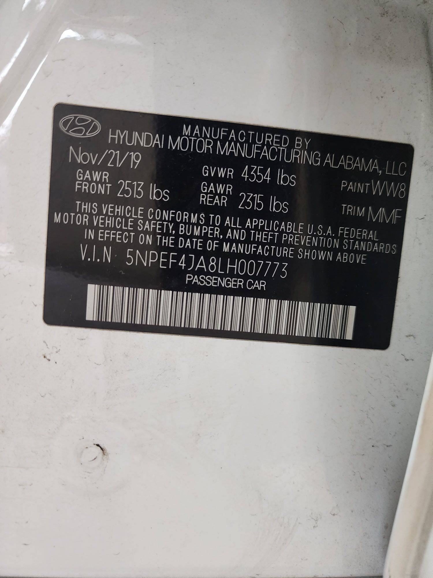 2020 HYUNDAI SONATA — 124584 Miles — Lot 86136674 — Souq - Marhaba Auctions Used Cars - Image 11