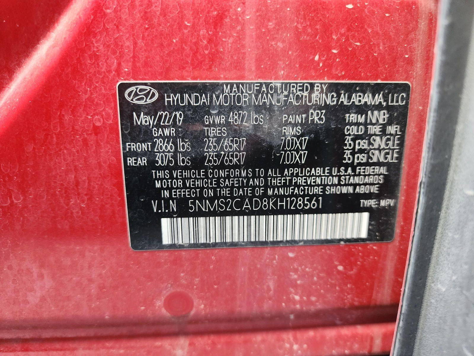 2019 HYUNDAI SANTA FE — 145697 Miles — Lot 39463606 — Ind. 12 - Marhaba Auctions Used Cars - Image 9