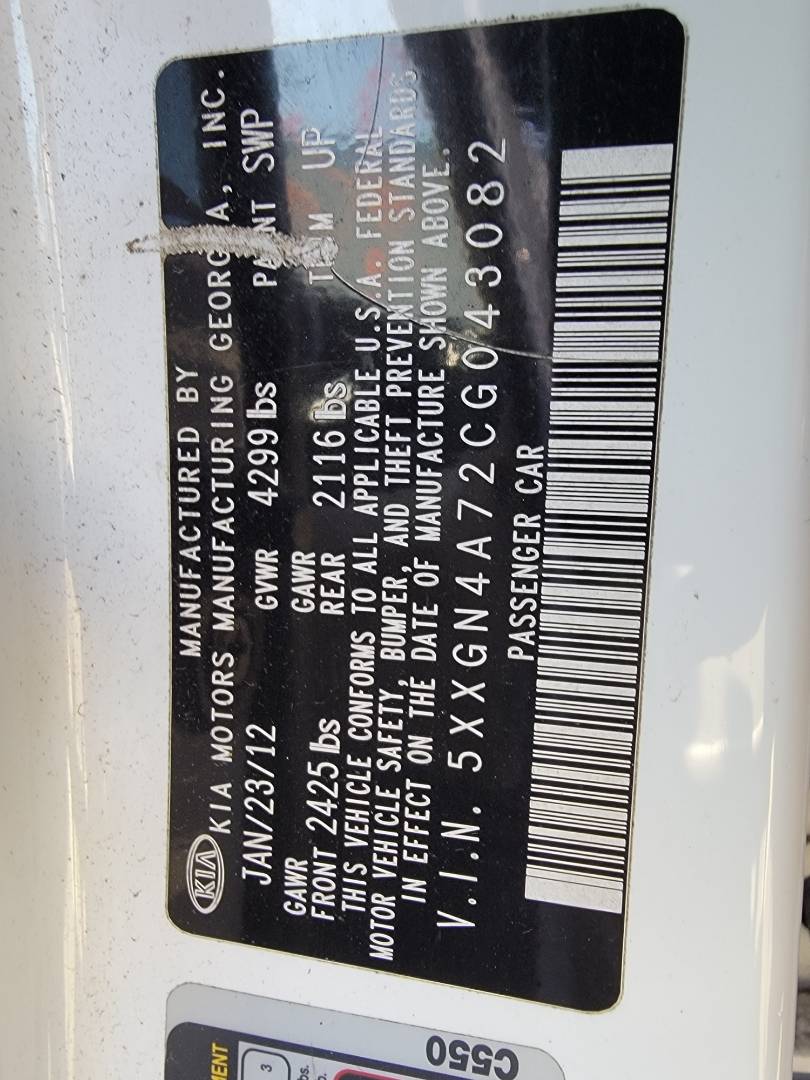 2012 KIA OPTIMA — 129843 Miles — Lot 38052733 - Marhaba Auctions Used Cars - Image 10