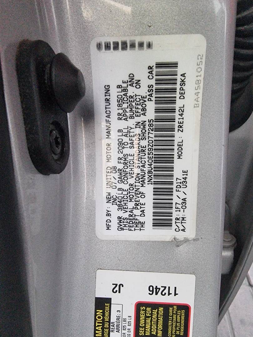 2009 TOYOTA COROLLA — 99775 Miles — Lot Z077285 — Ind. 12 - Marhaba Auctions Used Cars - Image 9
