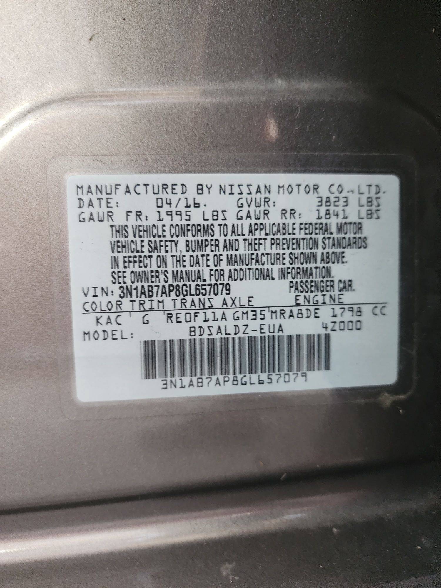 2016 NISSAN SENTRA — 155824 Miles — Lot 61409274 — Main - Marhaba Auctions Used Cars - Image 9