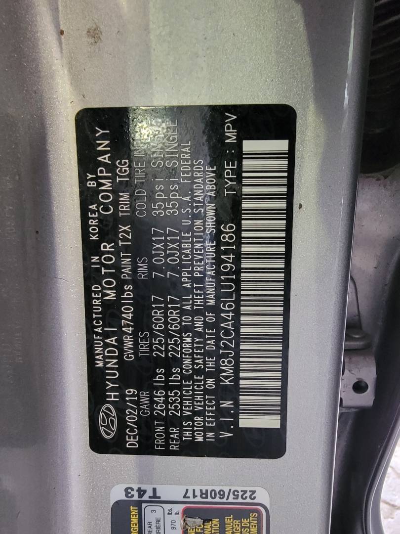 2020 HYUNDAI TUCSON — 81939 Miles — Lot U194186 — Main - Marhaba Auctions Used Cars - Image 9