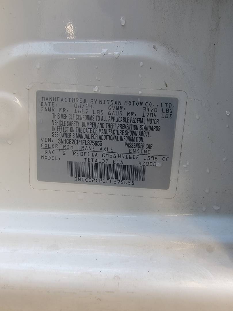 2015 NISSAN VERSA — 109548 Miles — Lot L375655 — Main - Marhaba Auctions Used Cars - Image 9