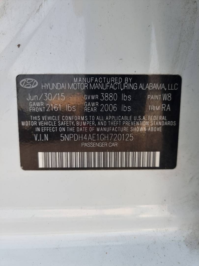 2016 HYUNDAI ELANTRA — 128939 Miles — Lot 125487 — Ind. 12 - Marhaba Auctions Used Cars - Image 9