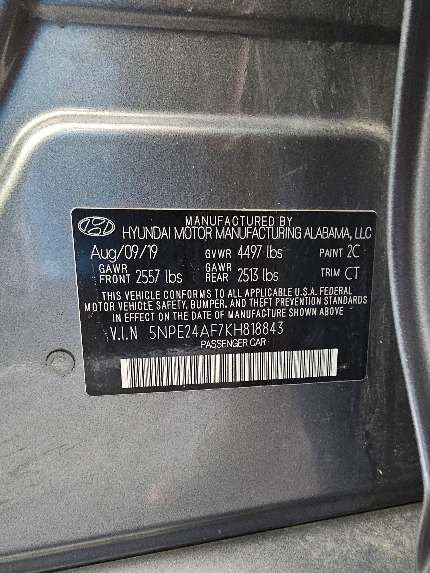 HYUNDAI SONATA 2019 - Marhaba Auction Used Cars - Image 10