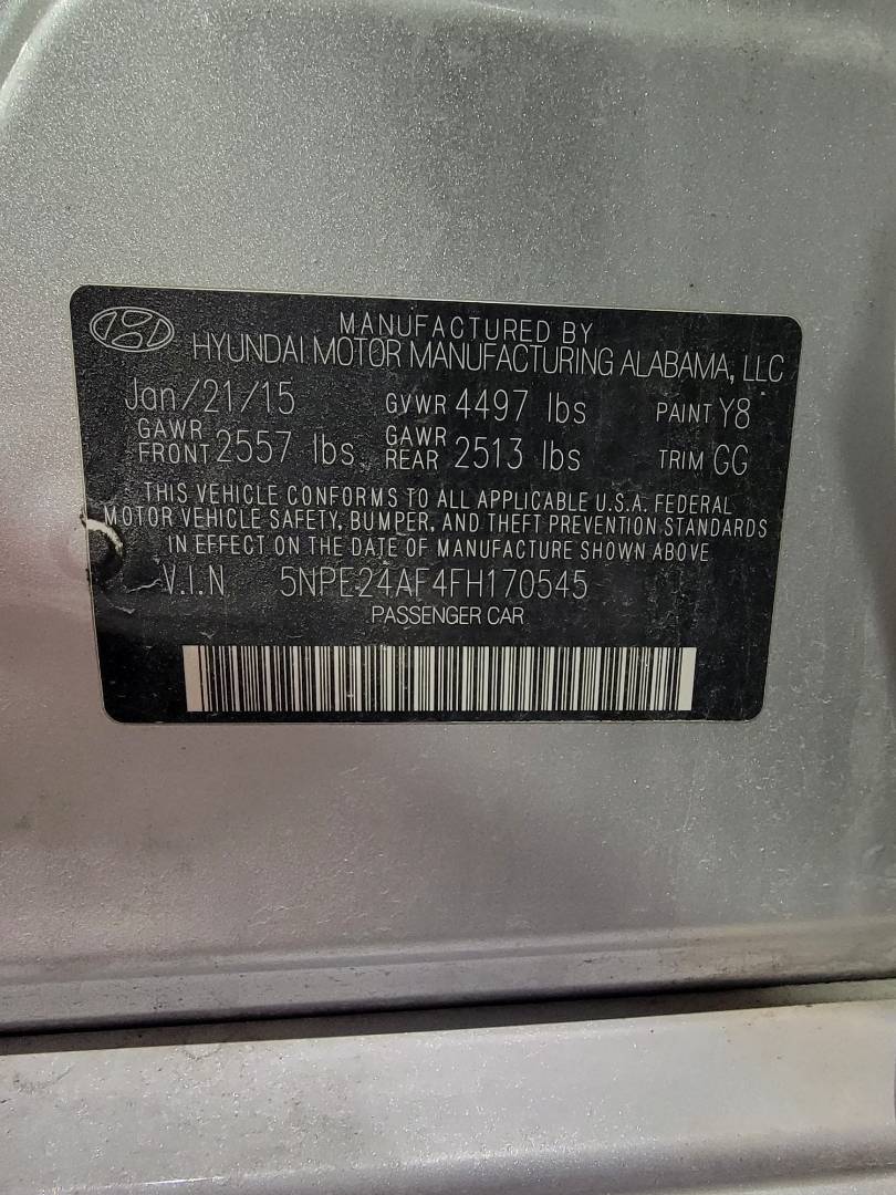 2015 HYUNDAI SONATA — 133464 Miles — Lot 77333113 - Marhaba Auctions Used Cars - Image 3