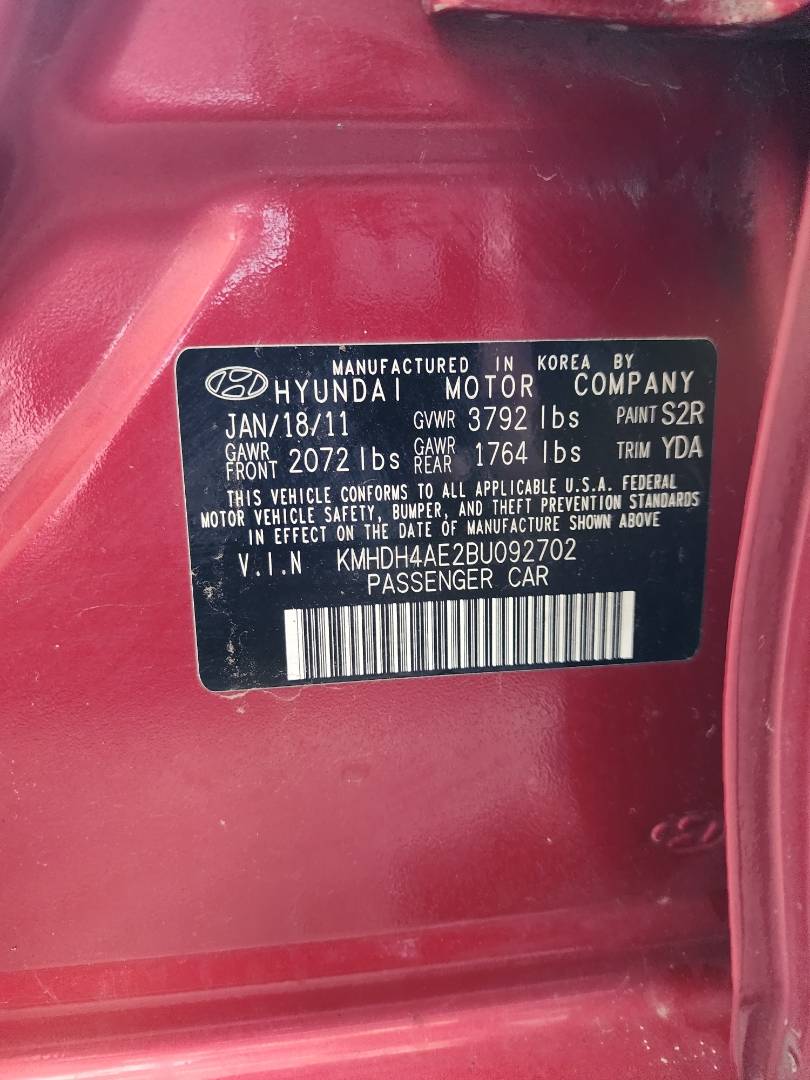 2011 HYUNDAI ELANTRA — 240358 Miles — Lot 39405124 — Souq - Marhaba Auctions Used Cars - Image 13