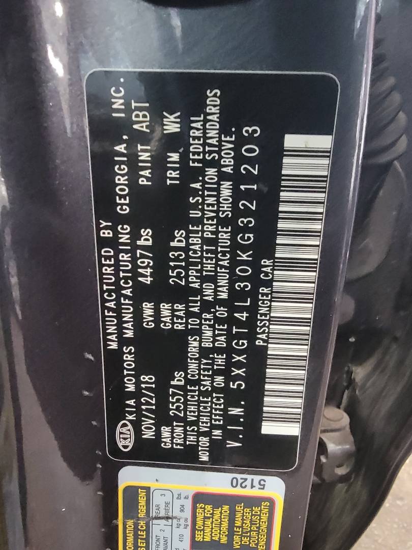 2019 KIA OPTIMA — 101 055 Miles — Lot G321203 — Main - Marhaba Auctions Used Cars - Image 11