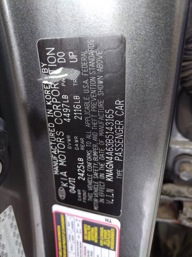 2011 KIA OPTIMA — 210475 Miles — Lot 37676346 - Marhaba Auctions Used Cars - Image 11