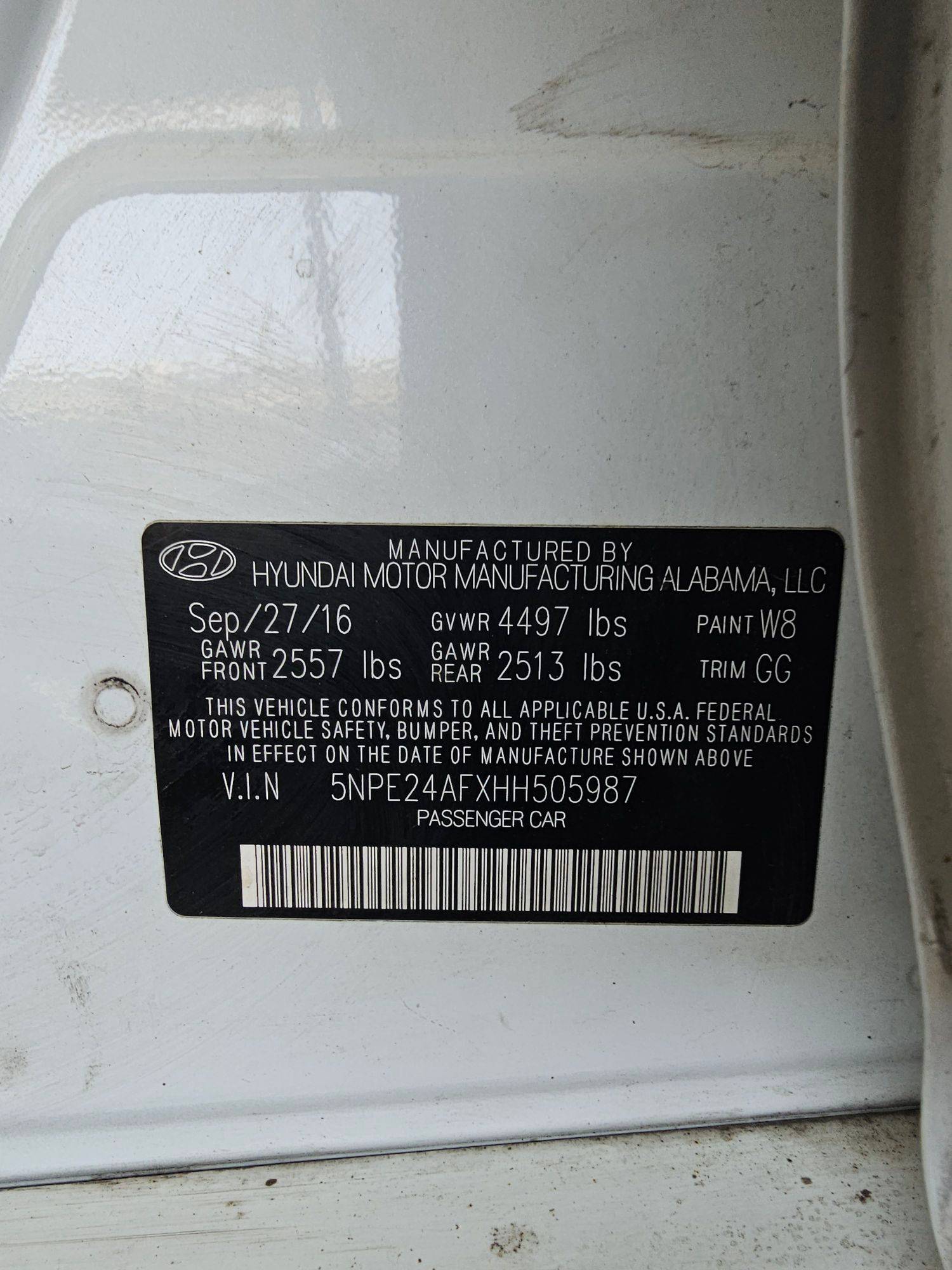 HYUNDAI SONATA 2017 - Marhaba Auction Used Cars - Image 9