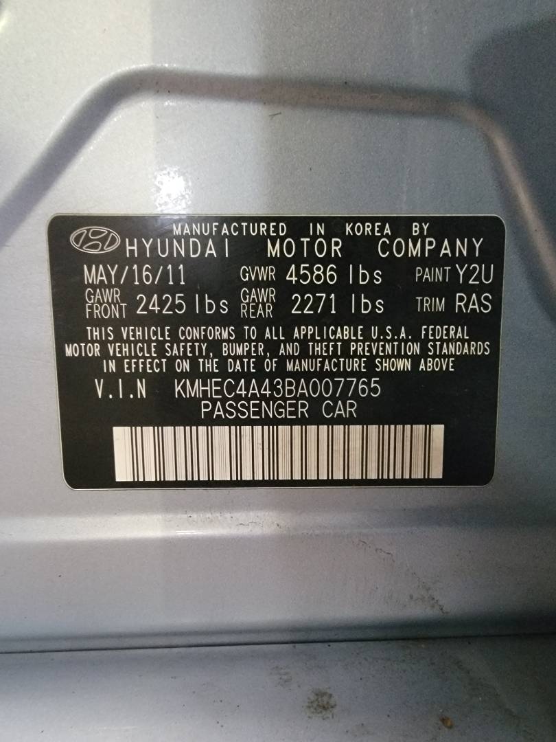 2011 HYUNDAI SONATA — 158969 Miles — Lot A007765 — Main - Marhaba Auctions Used Cars - Image 11
