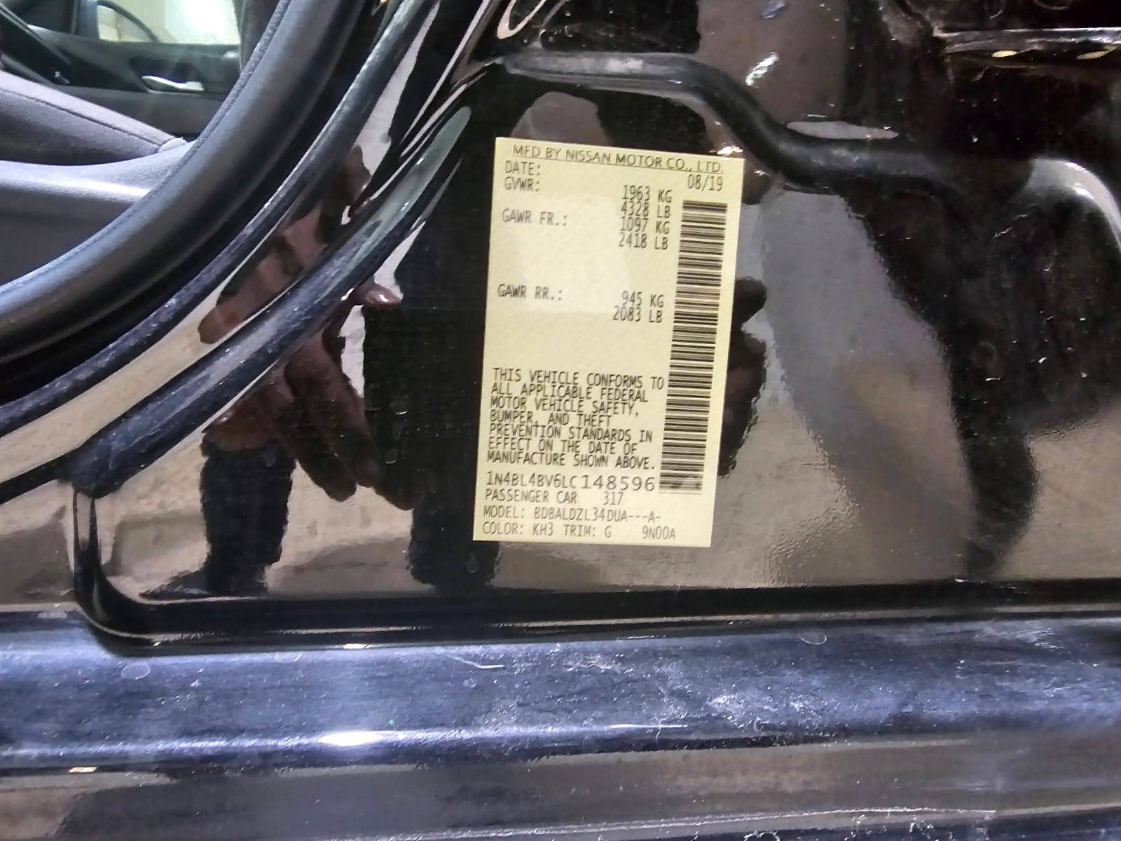 2020 NISSAN ALTIMA — 174981 Miles — Lot LC148596 - Marhaba Auctions Used Cars - Image 9