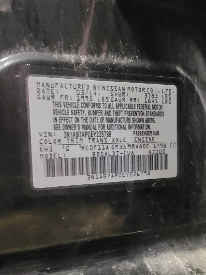 2014 NISSAN SENTRA — 113507 Miles — Lot P0EY226798 — Main - Marhaba Auctions Used Cars - Image 9