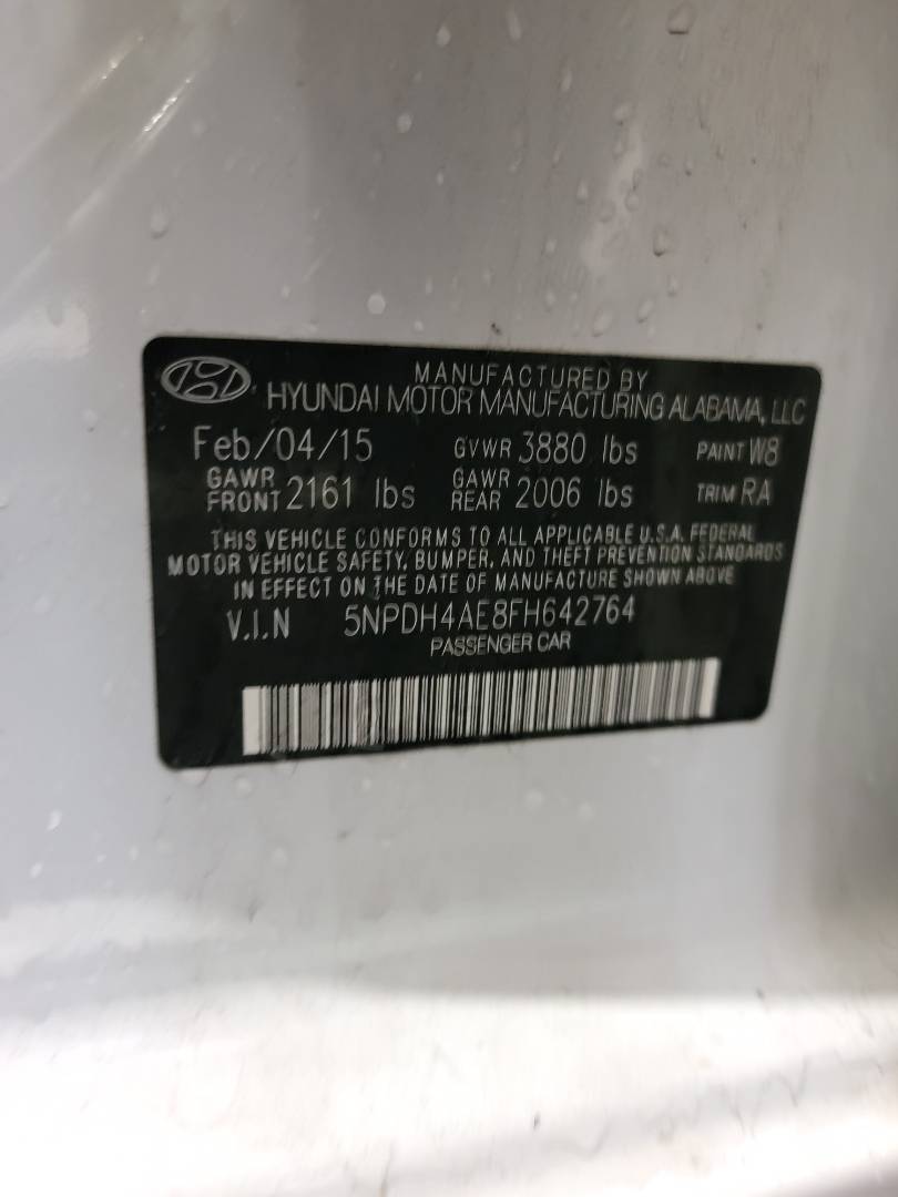 2015 HYUNDAI ELANTRA — 112620 Miles — Lot 2887376 — Main - Marhaba Auctions Used Cars - Image 9
