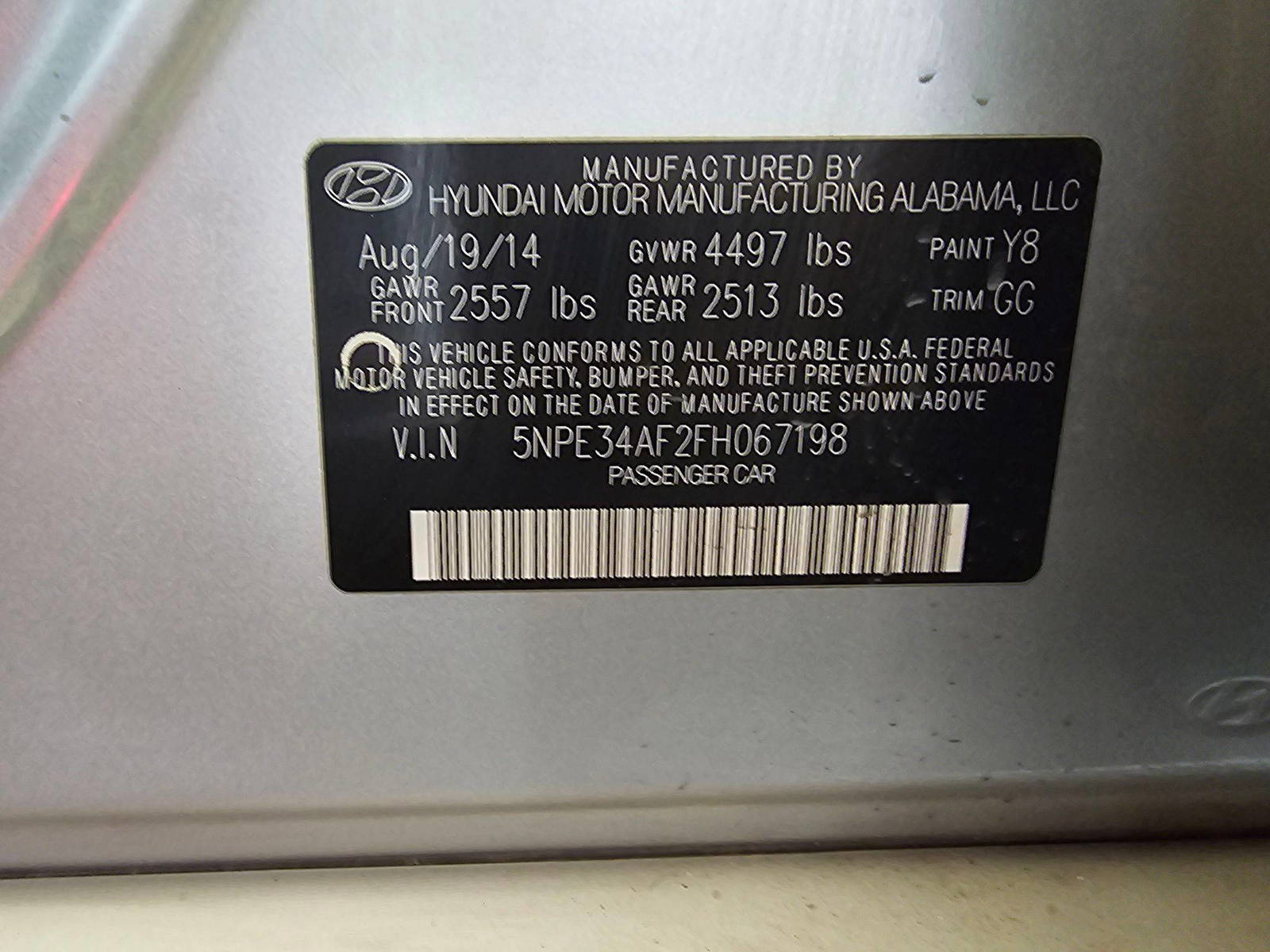 HYUNDAI SONATA 2015 - Marhaba Auction Used Cars - Image 9