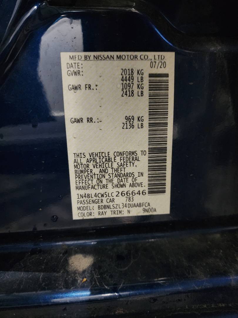 2020 NISSAN ALTIMA — 48473 Miles — Lot 76700463 - Marhaba Auctions Used Cars - Image 4