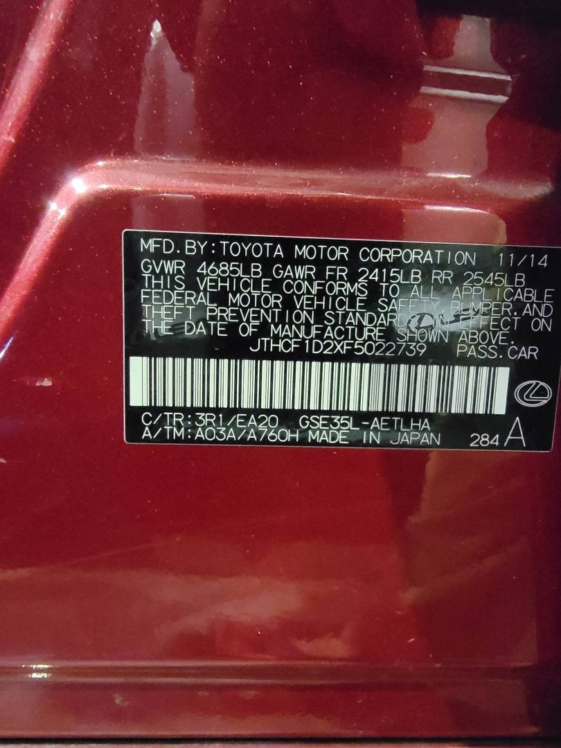 2015 LEXUS IS 250 — 101833 Miles — Lot XF5022739 — Main - Marhaba Auctions Used Cars - Image 9