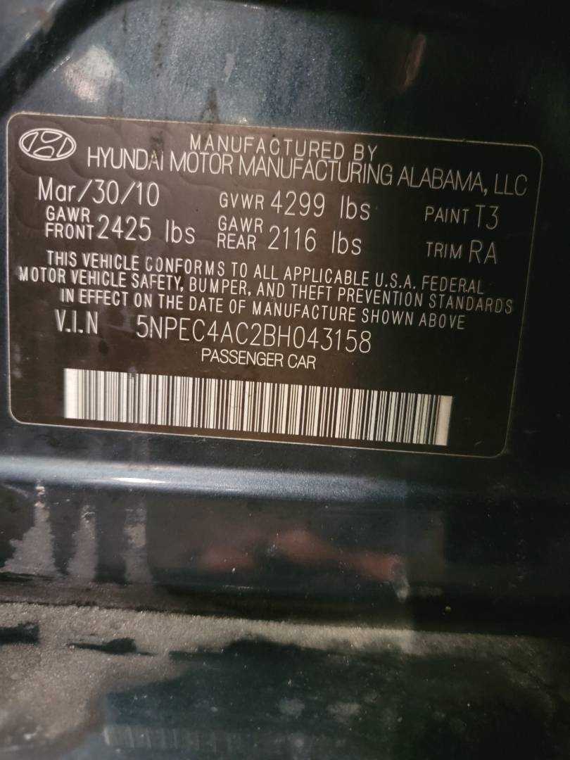 2011 HYUNDAI SONATA — 144148 Miles — Lot 43158 — Souq - Marhaba Auctions Used Cars - Image 11