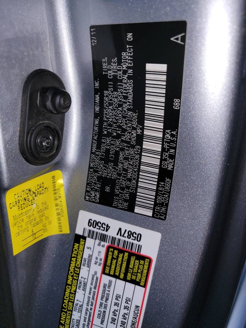 TOYOTA SIENNA 2012 - Marhaba Auction Used Cars - Image 12