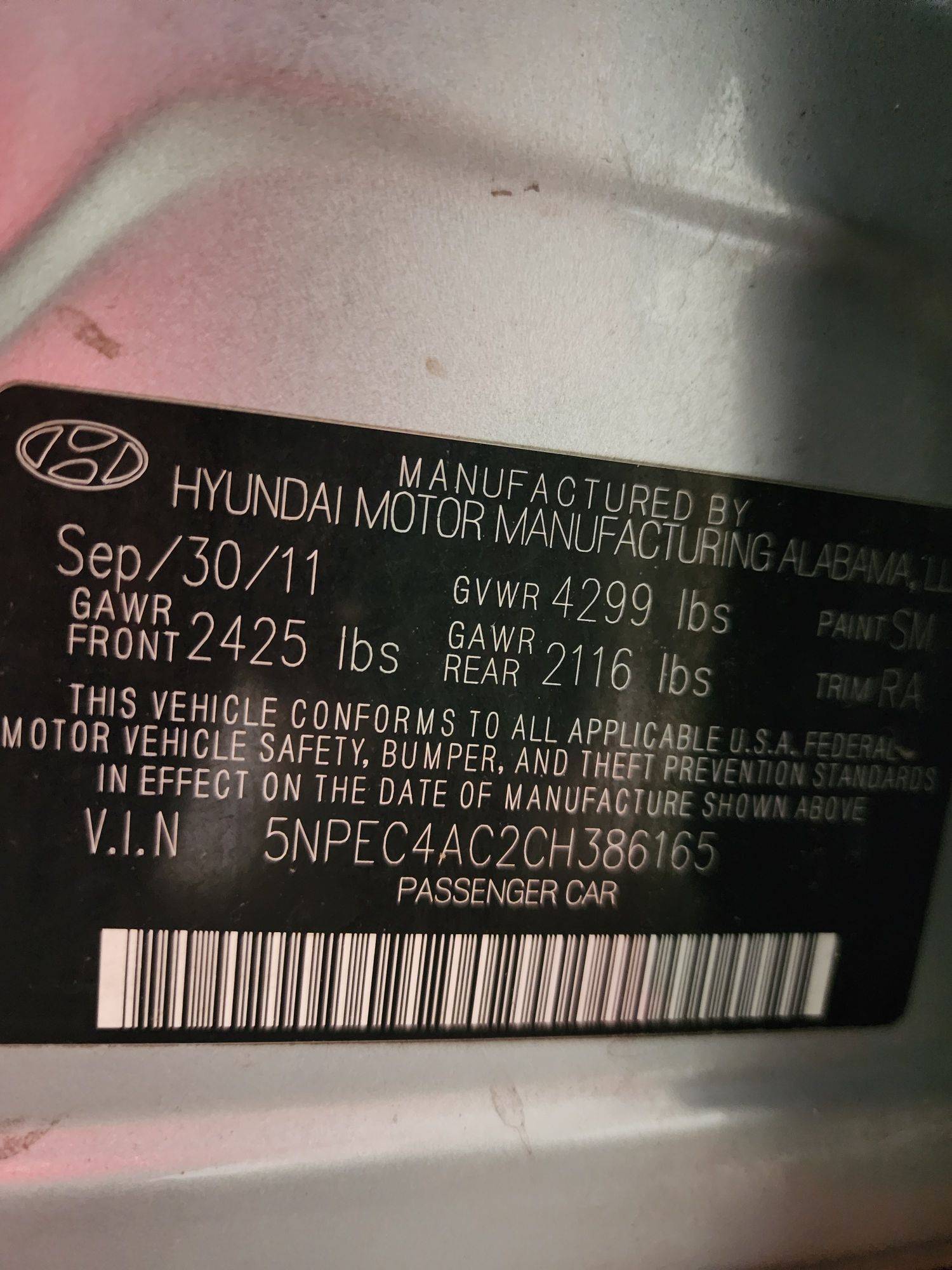 2012 HYUNDAI SONATA — 123108 Miles — Lot 48785435 — Al Quoz - Marhaba Auctions Used Cars - Image 9