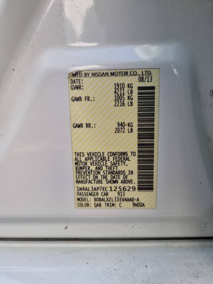 2014 NISSAN ALTIMA — 172297 Miles — Lot 125478 — Main - Marhaba Auctions Used Cars - Image 10