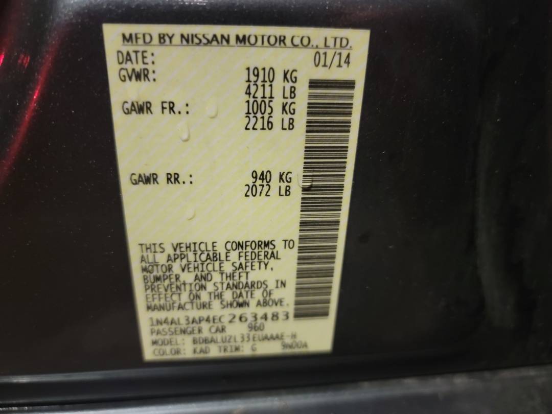 2014 NISSAN ALTIMA — 119485 Miles — Lot 73475353 - Marhaba Auctions Used Cars - Image 10