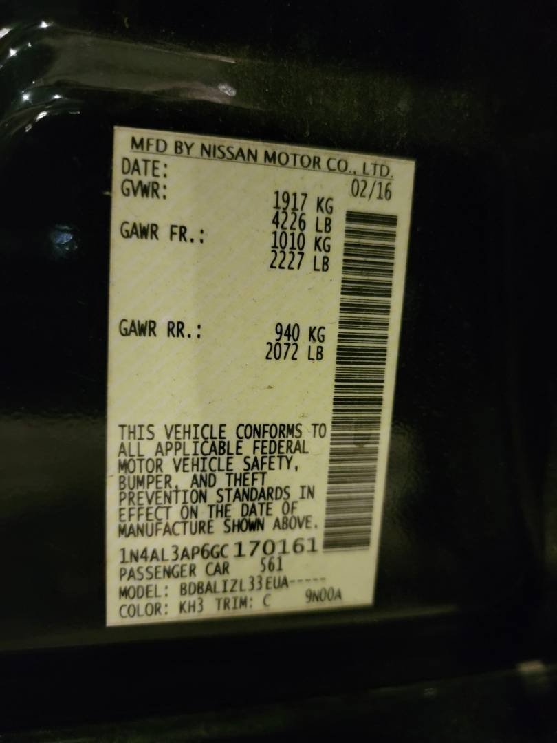 2016 NISSAN ALTIMA — 140121 Miles — Lot C170161 — Main - Marhaba Auctions Used Cars - Image 10