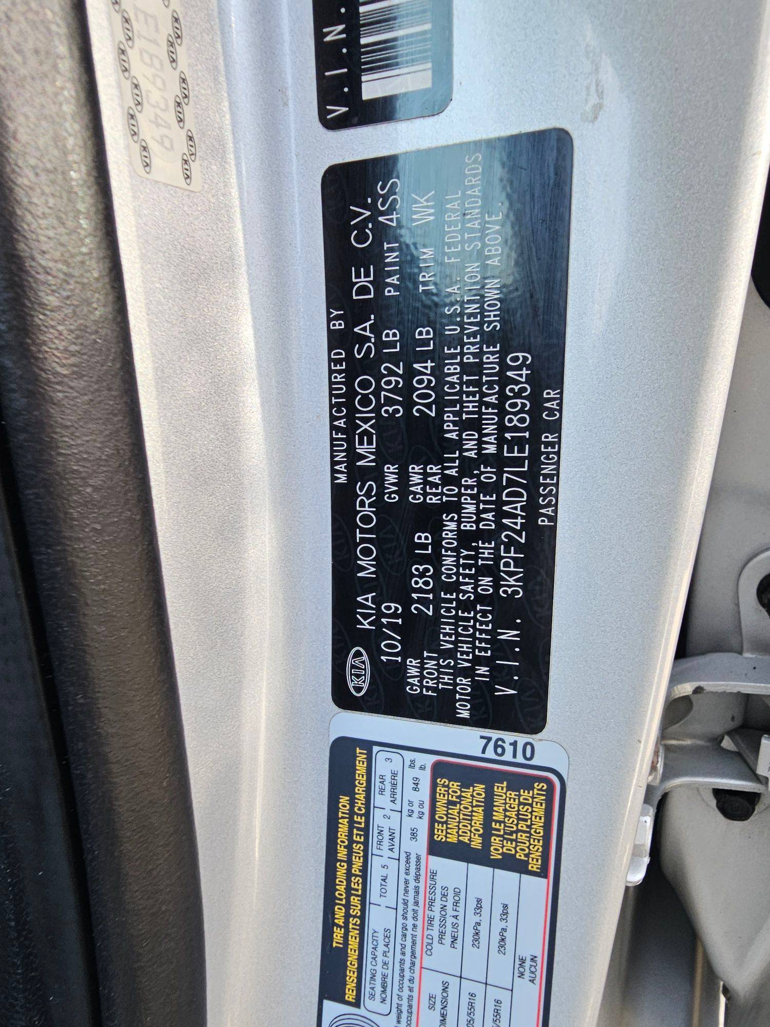 2020 KIA FORTE — 113741 Miles — Lot LE189349 — Main - Marhaba Auctions Used Cars - Image 12