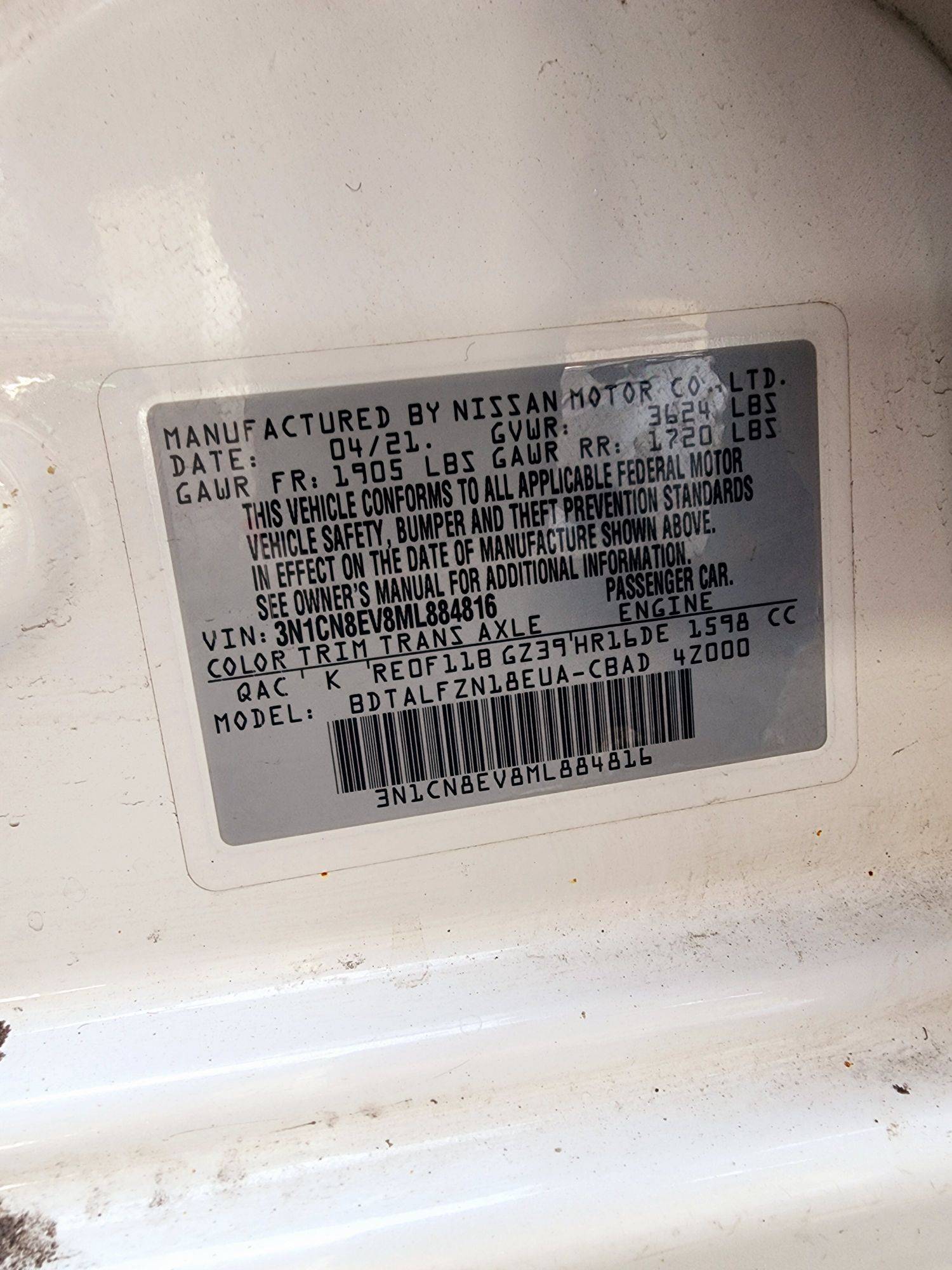 2021 NISSAN VERSA — 66376 Miles — Lot EV8ML884816 — Souq - Marhaba Auctions Used Cars - Image 9