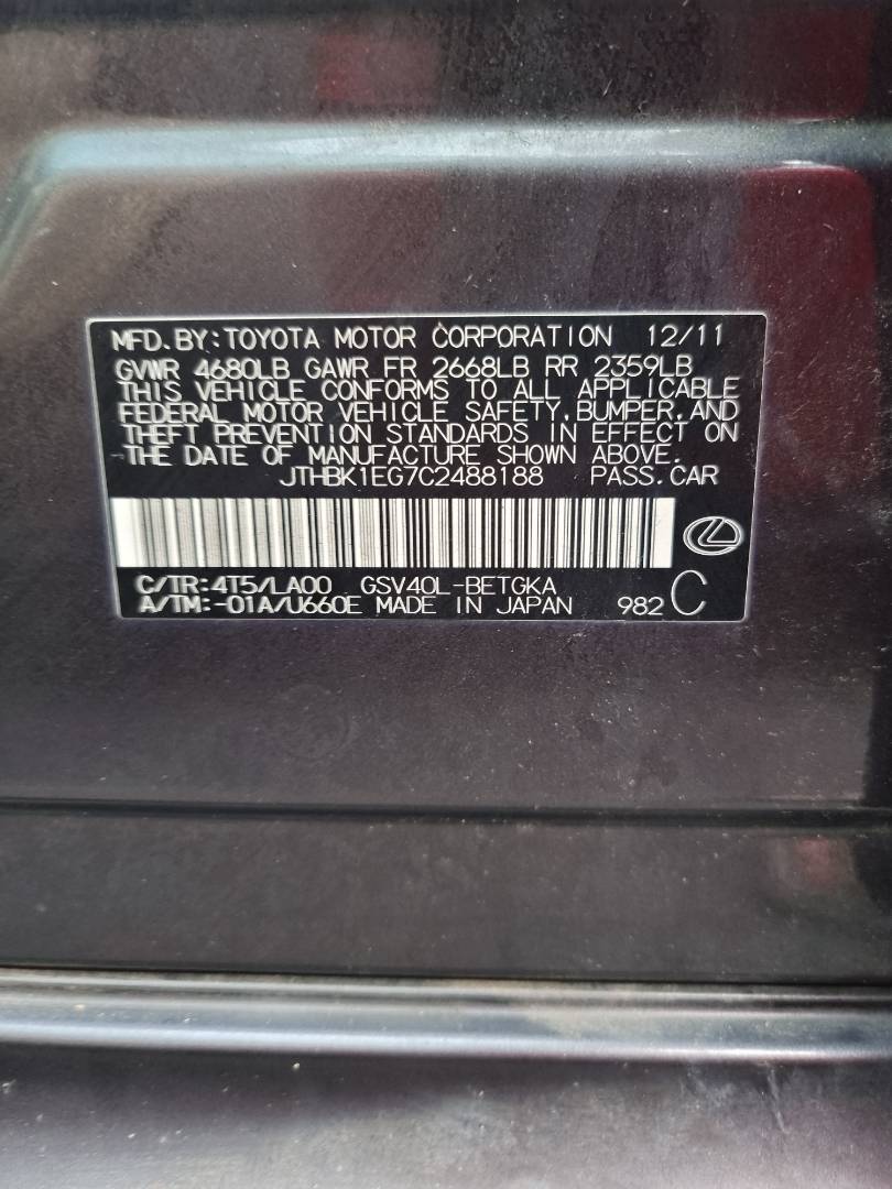 LEXUS ES 350 2012 - Marhaba Auction Used Cars - Image 9