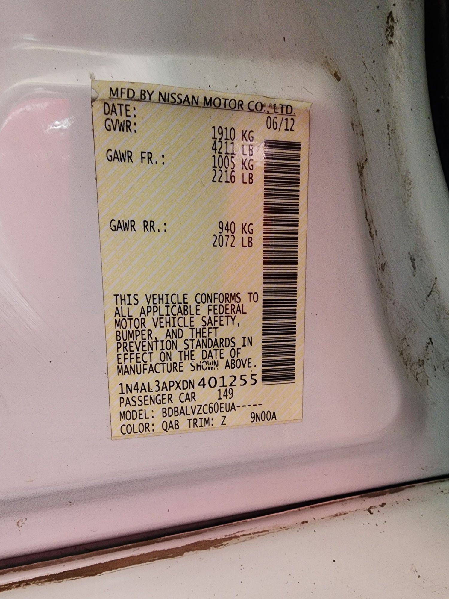 2013 NISSAN ALTIMA — 149702 Miles — Lot 54334904 — Souq - Marhaba Auctions Used Cars - Image 9