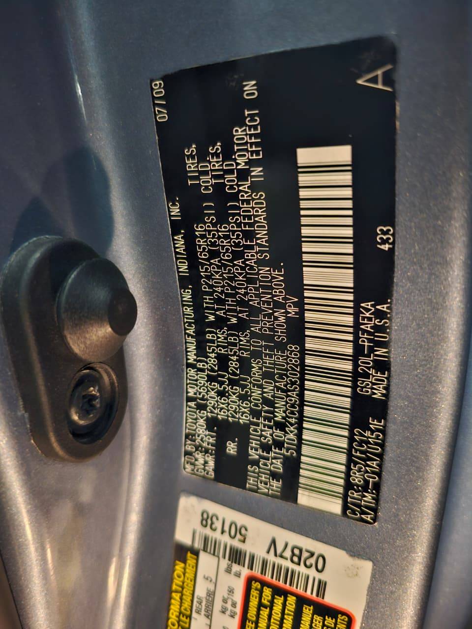 2010 TOYOTA SIENNA — 277138 Miles — Lot 9AS302868 — Main - Marhaba Auctions Used Cars - Image 9