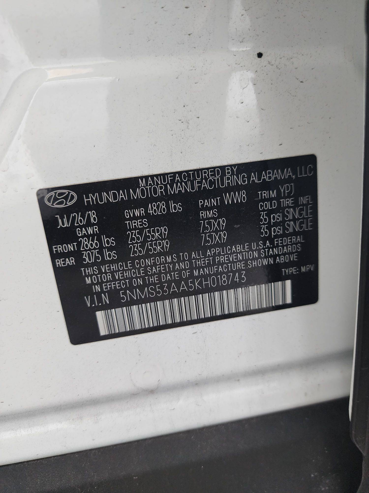 2019 HYUNDAI SANTA FE — 16016 Miles — Lot 44861215 — Main - Marhaba Auctions Used Cars - Image 10
