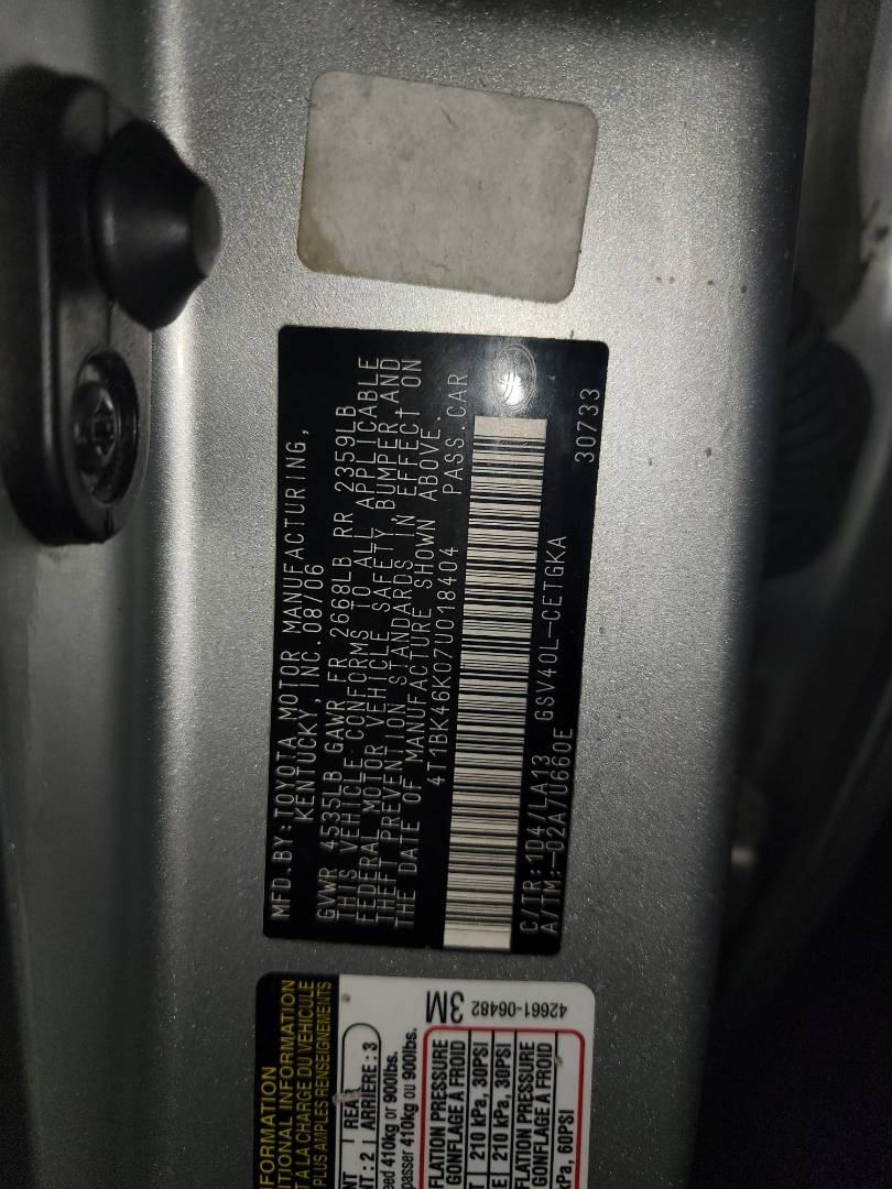 2007 TOYOTA CAMRY — 242242 Miles — Lot U018404 - Marhaba Auctions Used Cars - Image 9