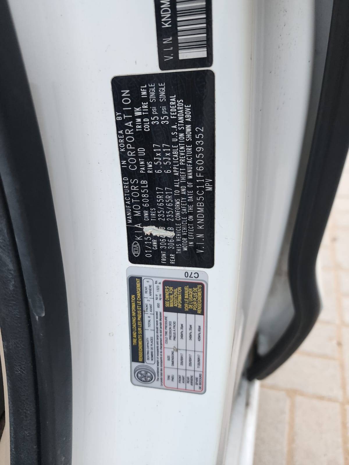 KIA SEDONA 2015 - Marhaba Auction Used Cars - Image 10