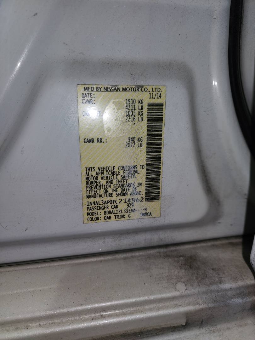 2015 NISSAN ALTIMA — 181461 Miles — Lot 4212884 — Main - Marhaba Auctions Used Cars - Image 12